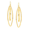 14k Yellow Gold Earrings with Two Elongated Marquise Dangles